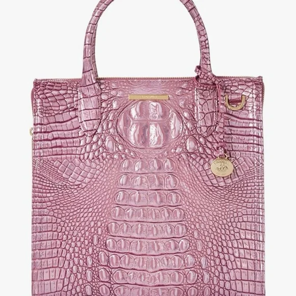 BRAHMIN LARGE Tote Bag Leather Caroline Mulberry Potion Melbourne Purse NWT - Picture 2 of 16